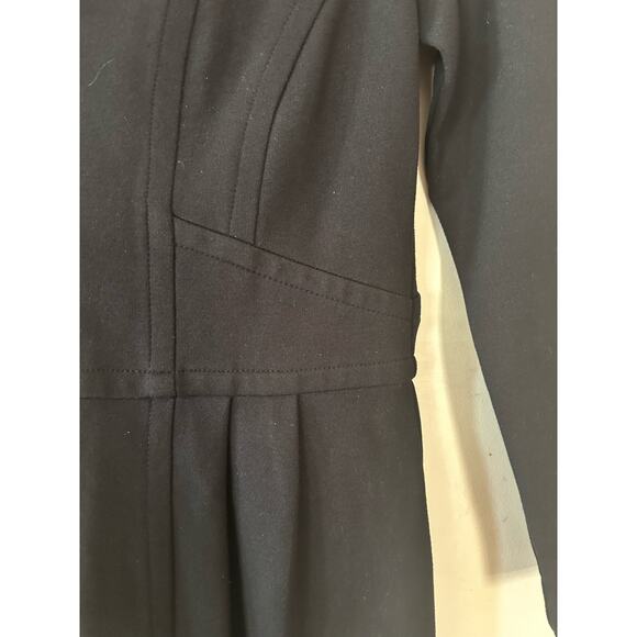 Nanette Lepore Fitted Dress Maxi Midi Darted Waist 3/4 Sleeves Size 4 Black - Picture 3 of 6